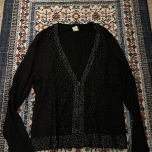 J. Crew Black and Gray Women's Cardigan